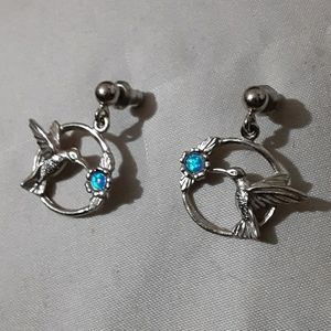 Fire opal hummingbird earings